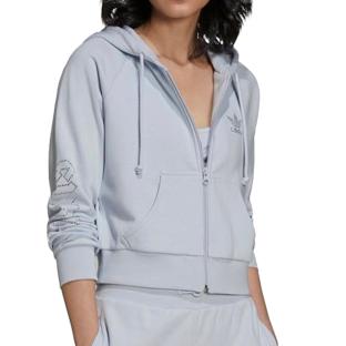 Veste de survêtement Bleu Femme Adidas Cropped Tt pas cher