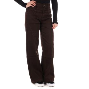 Jean Loose Marron Femme Monday Premium 1887F pas cher