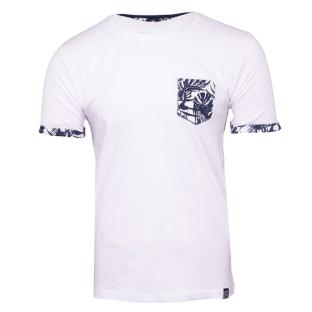 T-shirt Blanc/Marine Homme La Maison Blaggio Melzac pas cher