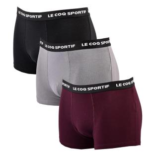 Lot de 3 Boxers Noir/Gris/Bordeaux Homme Le Coq Sportif Boxer pas cher