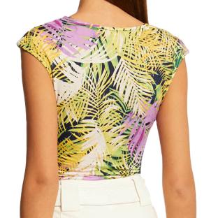 Top Vert/Violet à fleurs Femme Morgan Dlila vue 2