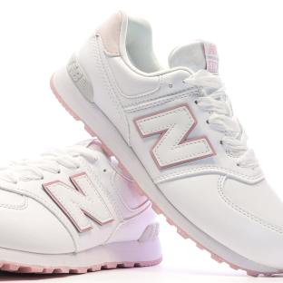 Baskets Blanc/Rose Femme/Fille New Balance 574 vue 0