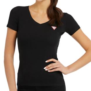 T-shirt Noir Femme Guess Mini Triangle pas cher