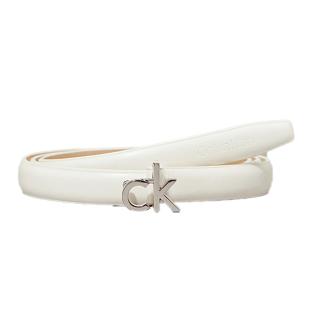 Ceinture Blanche Femme Calvin Klein Jeans Ck Buckle Skinny pas cher
