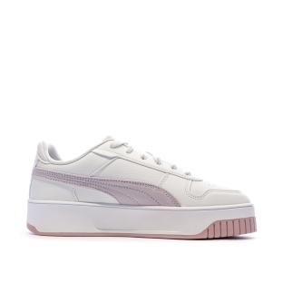 Baskets Blanc/Rose Fille Puma Carina Street Beach vue 0