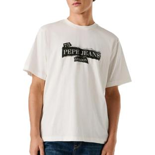 T-Shirt Blanc Homme Pepe jeans Griffin vue 0