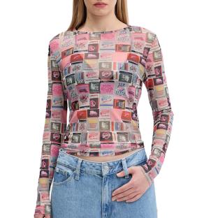 T-shirt Rose à motifs Femme Tommy Hilfiger Tjw Slim Aop vue 0