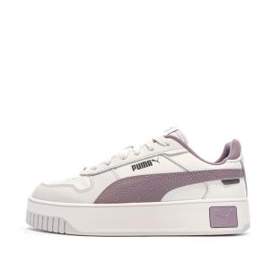 Baskets Blanc/Violet Femme Puma Carina Street pas cher