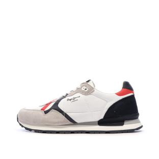 Baskets Gris/Blanc Homme Pepe Jeans Brit Road pas cher