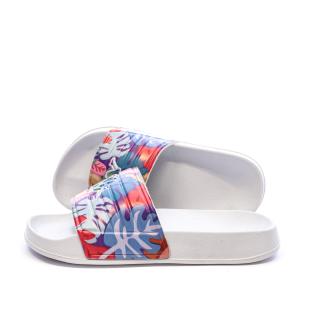 Claquettes Blanches à fleurs Fille Kappa Logo Sarty 2 pas cher