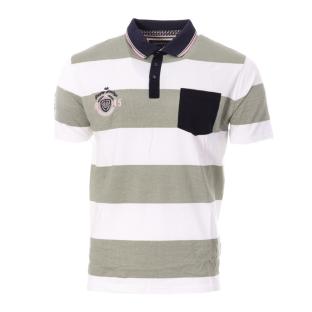 Polo Kaki/Blanc Homme Rugby TOWN pas cher