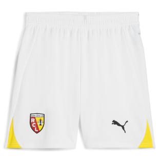 RC Lens Short Blanc/Jaune Garçon Puma 2024/25 pas cher