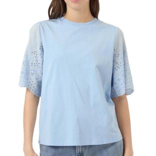 T-Shirt Bleu Femme YAS Sleeves vue 0