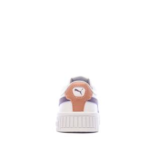 Baskets Blanc/Rose Fille Puma Carina vue 0