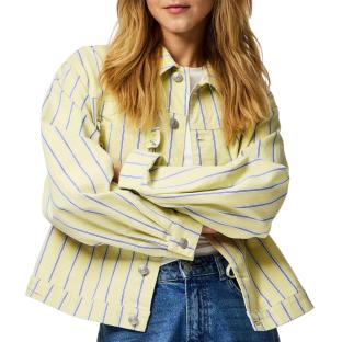 Veste en Jean Jaune Femme Pieces Billo vue 0