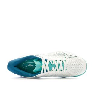 Chaussures de Tennis Blanches/Bleu Femme Mizuno Exceed Tour vue 4