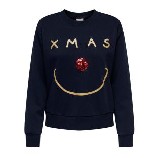 Pull de Noël Marine/Rouge Femme JDY Paris pas cher