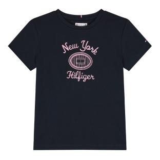 T-shirt Marine Fille Tommy Hilfiger Hilfiger Foil vue 0