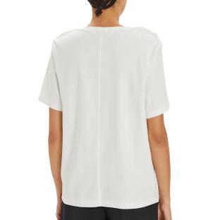 T-Shirt Blanc Femme Tommy Hilfiger Reg Stripe Gold vue 2