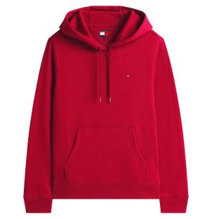 Sweat à Capuche Rouge Vif Femme Tommy Hilfiger Flag vue 0