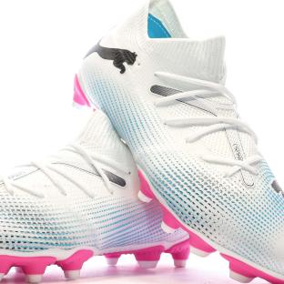 Chaussures de Football Blanc/Rose Garçon Puma Future 7 Match vue 7