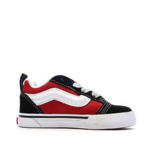 Baskets Noir/Rouge Enfant Vans Knu Skool Elastic vue 2