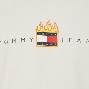 T-shirt Écru Femme Tommy Hilfiger Linear vue 3