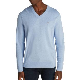 Pull Bleu Homme Tommy Hilfiger Pima MW0MW28047 pas cher
