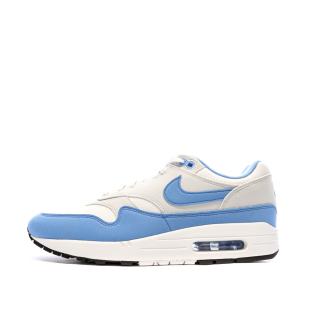 Baskets Blanc/Bleu Homme Nike Air Max 1 pas cher