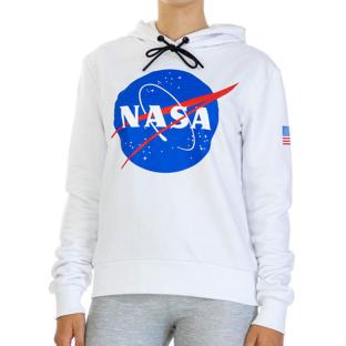 Sweat Capuche Blanc Femme Nasa 80H pas cher