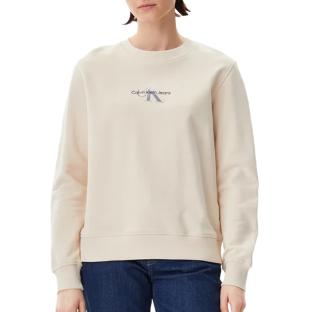 Sweat Écru Femme Calvin Klein Gradient Monologo pas cher
