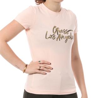 T-shirt Rose Femme Guess Gold pas cher