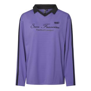 Polo Violet/Noir Femme Pieces Feng pas cher