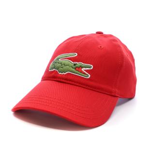 Casquette Rouge Mixte Lacoste Twill Big Croch pas cher