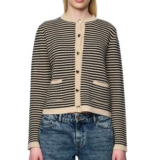 Gilet Noir/Beige Femme Pieces Nisa pas cher