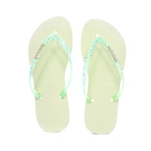 Tongs Vertes Femme Havaianas Hav Slim Glitter Flourish vue 3