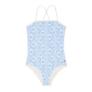Maillot de bain Blanc/Bleu Fille Tommy Hilfiger UG0UG00802 pas cher