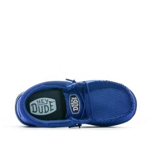 Chaussures Bleu Garçon Hey Dude Wally Youth Funk Mono vue 4