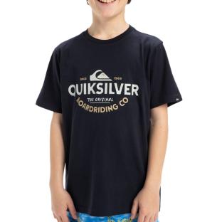 T-shirt Noir Garçon Quiksilver Typed Out pas cher