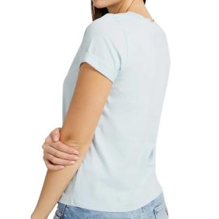 T-shirt Bleu Ciel Femme Guess 1981 vue 0