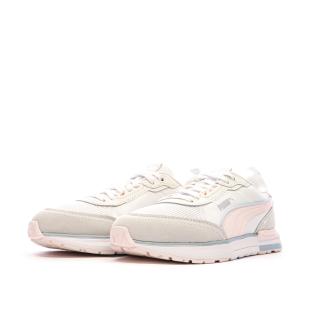 Baskets Blanc/Rose Femme Puma R22 vue 6