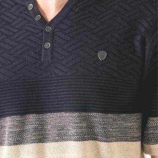 Pull Beige/Marine Homme RMS26 61008 vue 0