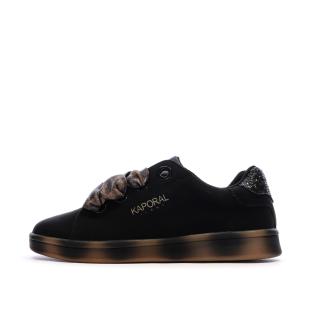 Baskets Noir Femme Kaporal Leopard vue 0
