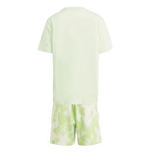 Ensemble survêtement Vert Enfant Adidas Short Tee Set vue 2