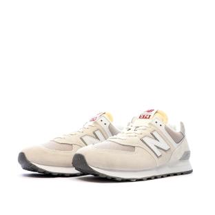 Baskets Beige/Blanc Homme New Balance 574 vue 0