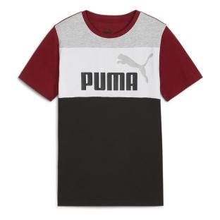 T-shirt Gris/Bordeaux/Noir Garçon Puma B Ess Block Tee pas cher
