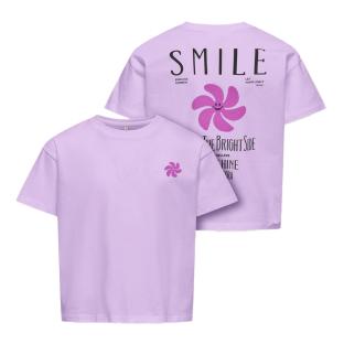 T-shirt Mauve Fille Kids Only Sun-veras Flower vue 0