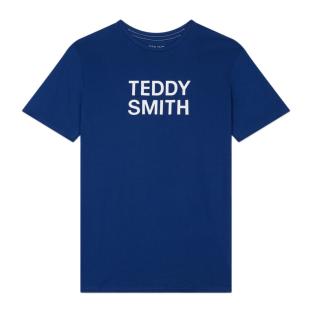 T-shirt Bleu Homme Teddy Smith Basic Mc pas cher