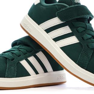 Baskets Vertes Foncés Junior Adidas Grand Court vue 0