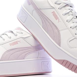 Baskets Blanc/Rose Fille Puma Carina Street Beach vue 0